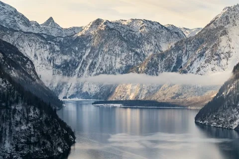 Time lapse of lake königsee church St. Bartholomä national park berchtesgaden Stock Footage