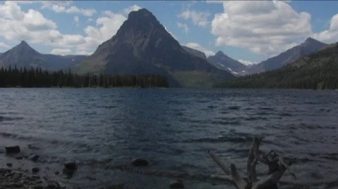 Time Lapse of Lake Waves in Glacier National Park Stock Footage 93090870