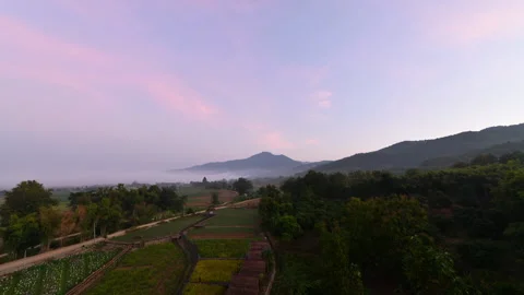 Time lapse of Landscape and mist at Pua district on morning, Stock Footage 144614509