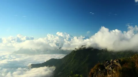 Time-lapse of landscape with beautiful clouds and mountain views. Stock Footage 21693477