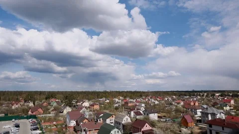 Time-lapse, landscape of a cozy Ukrainian town Stock Footage 75968340