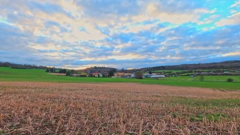 Time lapse landscape with field and farm Stock-Footage 270482249