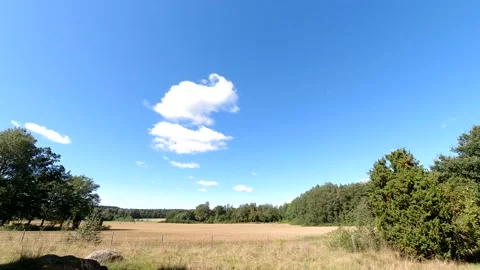 Time lapse landscape fluffy cloud sky flowing on natural forest on morning Stock Footage 177383664
