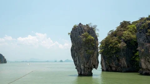 Time Lapse Landscape Khao Phing Kan island (Ko Tapu) in Phang Nga Bay, Thailand Stock Footage 76336273