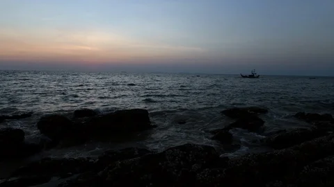 Time lapse, Landscape of Klong Dao Beach at Lan ta island Stock Footage 127145697