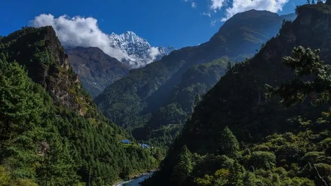 Time lapse landscape at mountain range in Nepal Stock Footage 118405023