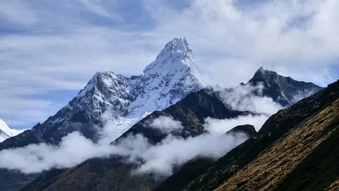 Time lapse landscape at mountain range in Nepal Stock Footage 118430111
