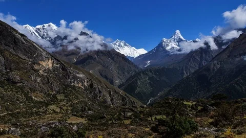 Time lapse landscape at mountain range in Nepal Stock Footage 118438590