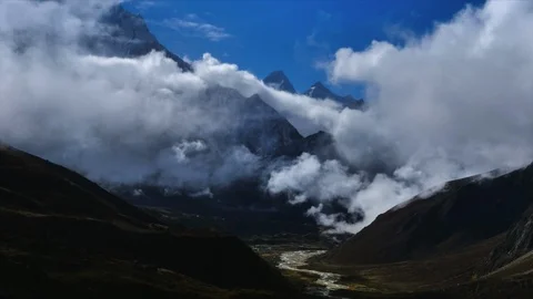 Time lapse landscape at mountain range in Nepal Stock Footage 118440199