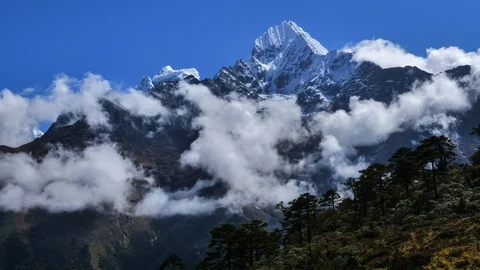 Time lapse landscape at mountain range in Nepal Stock Footage 118442753
