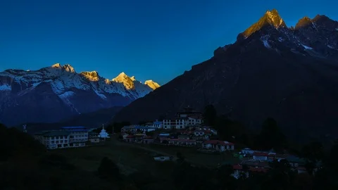 Time lapse landscape at mountain range in Nepal Stock Footage 118662541
