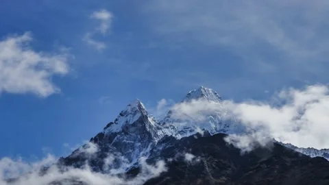 Time lapse landscape at mountain range in Nepal Stock Footage 132817730