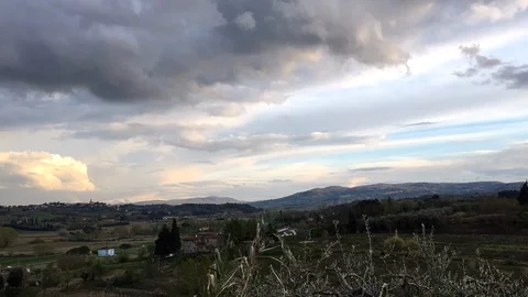 Time lapse landscape with moving clouds Stock Footage 106439164