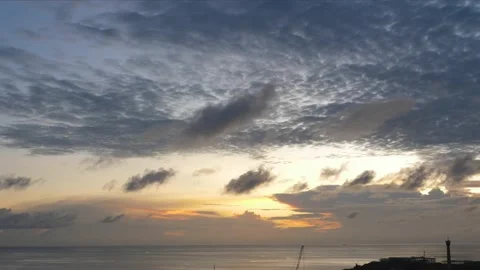 Time-lapse landscape , red purple blue yellow pink clouds are moving fast in the Stockbeeldmateriaal 131130541