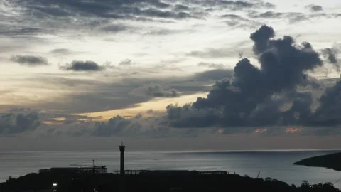 Time-lapse landscape , red purple blue yellow pink clouds are moving fast in the 動画素材 131130792