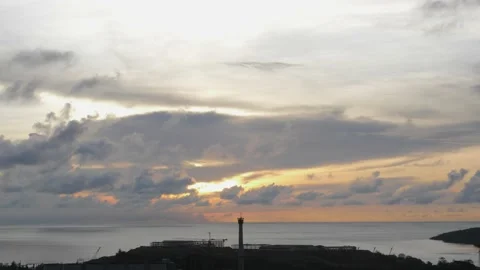 Time-lapse landscape , red purple blue yellow pink clouds are moving fast in the Stockbeeldmateriaal 131132368