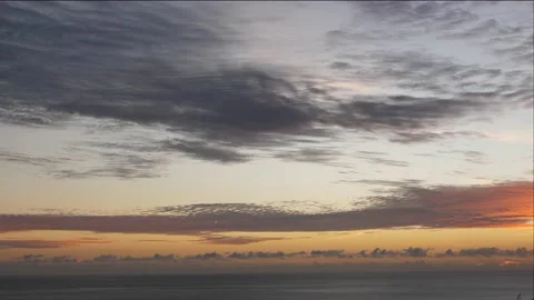 Time-lapse landscape , red purple blue yellow pink clouds are moving fast in the Stock Footage 131133090