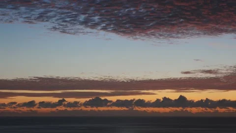 Time-lapse landscape , red purple blue yellow pink clouds are moving fast in the Stock Footage 131133111