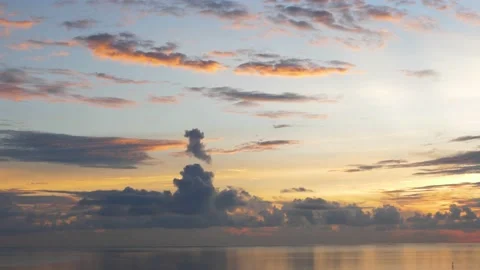 Time-lapse landscape , red purple blue yellow pink clouds are moving fast in the Stock Footage 131134046