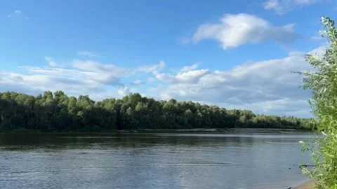 Time lapse of a landscape by the river in a village Stock-Footage 342286794