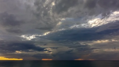 Time lapse Landscape at sunset and Cloud Moving Before Storm is Coming Stock-Footage 99084554