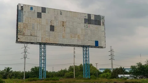 Time-Lapse Large billboard With empty space. Stock Footage 119219652