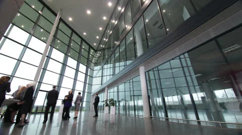 Time lapse of large business group in a light and modern office building Stock Footage 22892700
