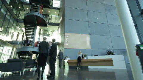 Time lapse of large business group in a light and modern office building Stock Footage 22893667
