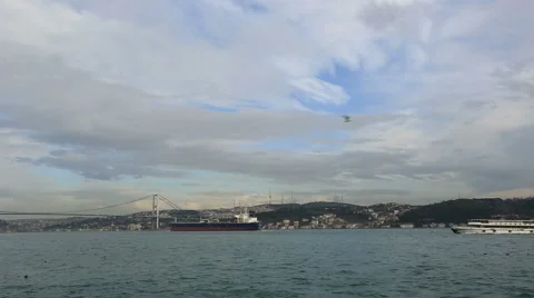 Time lapse large cargo ship Stock Footage 47617430