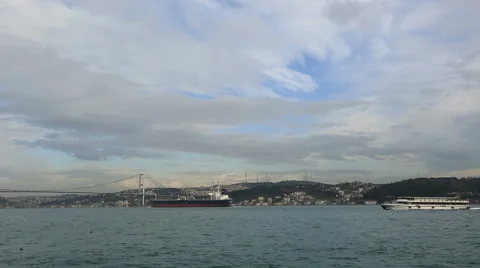 Time lapse large container ship Stock Footage 47617163