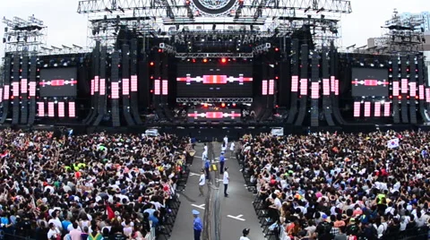 Time Lapse of Large Crowd at Electronic Music Festival Tokyo Japan Stock Footage 45282605