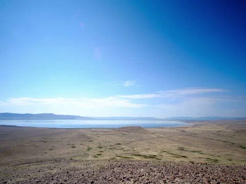 Time-lapse, a large lifeless desert Stock Footage 81892175