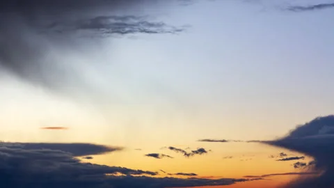 Time lapse. Last raindrops and opening of sunset orange sky Stock Footage 139956750