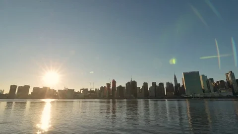Time lapse of late day sun over midtown Manhattan. Stock Footage 71145366
