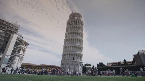 Time lapse of the Leaning Tower, Dome of Pisa, Tuscany, Central Italy Stock Footage 78149271