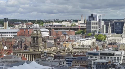 Time lapse leeds city centre skyline united kingdom Stock Footage 50786513