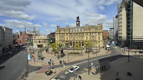 Time lapse leeds city square  united kingdom Stock Footage 50685563