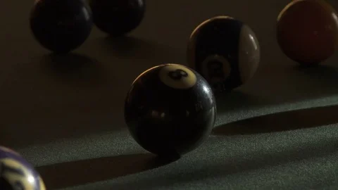 TIme Lapse of Light Moving Across Billiard Balls on Pool Table in 4K Vídeo Stock 71196822