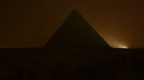 Time Lapse of Light Show at the Great Pyramids at Giza - Egypt Stock Footage 63249907