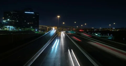 Time Lapse of Light Trails on Highway Stock Footage 121098468