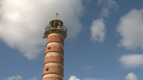 Time lapse lighthouse against sky Stock Footage 124818