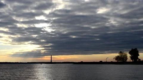 Time lapse with lighthouse and dramatic beautiful clouds Stock Footage 56738631