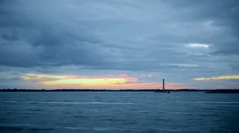 Time lapse of lighthouse with dramatic clouds Stock Footage 67614798