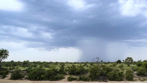 Time lapse: Lighting seen in a storm cell over plains in Africa during wet seaso Stock Footage 122058175