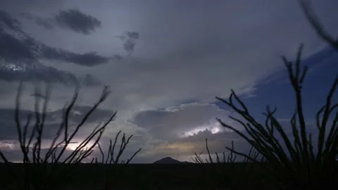 Time lapse of lightning and clouds during a dramatic storm Stock Footage 136706510