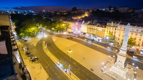 Time Lapse - Lisbon at night Видео 58642137