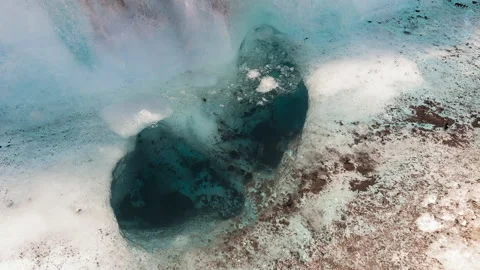 Time Lapse Lockdown Beautiful Shot Of Water Flowing Over Frozen Landscape - Stock Footage 160314850