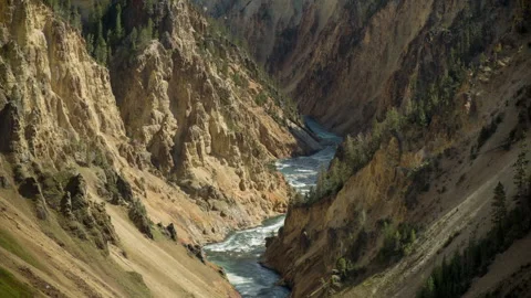 Time Lapse Lockdown Scenic View Of River Amidst Mountains At Yellowstone Stock Footage 160315116