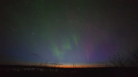 Time Lapse Lockdown Scenic View Of Aurora In Sky During Night - Vancouver, Stock Footage 160321002