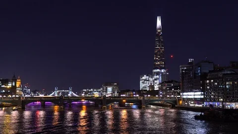 Time Lapse of London Thames River Skylin... | Stock Video | Pond5